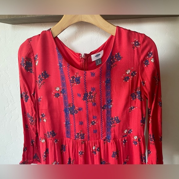Old Navy| Women’s Boho Red Embroidered Floral Dress, Size Small••• - Picture 2 of 10